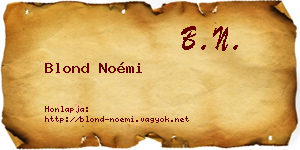 Blond Noémi névjegykártya